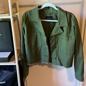 Sanctuary Cropped Army Green Jacket